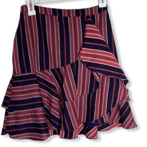 WAYF Striped Tiered Ruffle Skirt Size XS